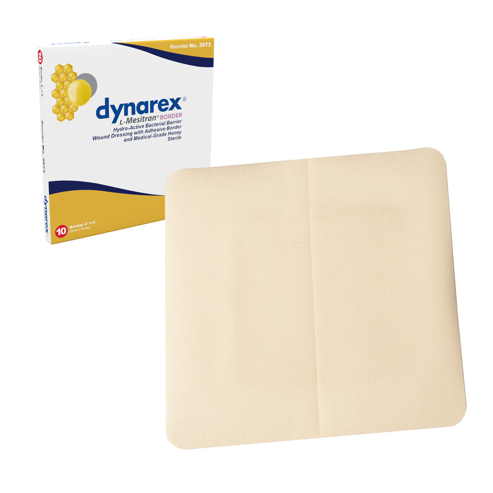 Dynarex Honey L-Mesitran Dressing - Border Style (10cm x 10cm) (4"x4")